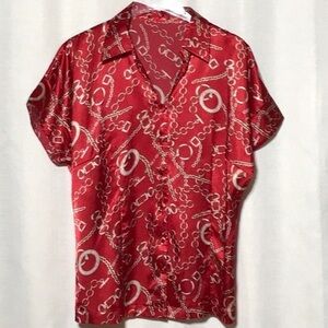 Red Chain Pattern Men's Shirt